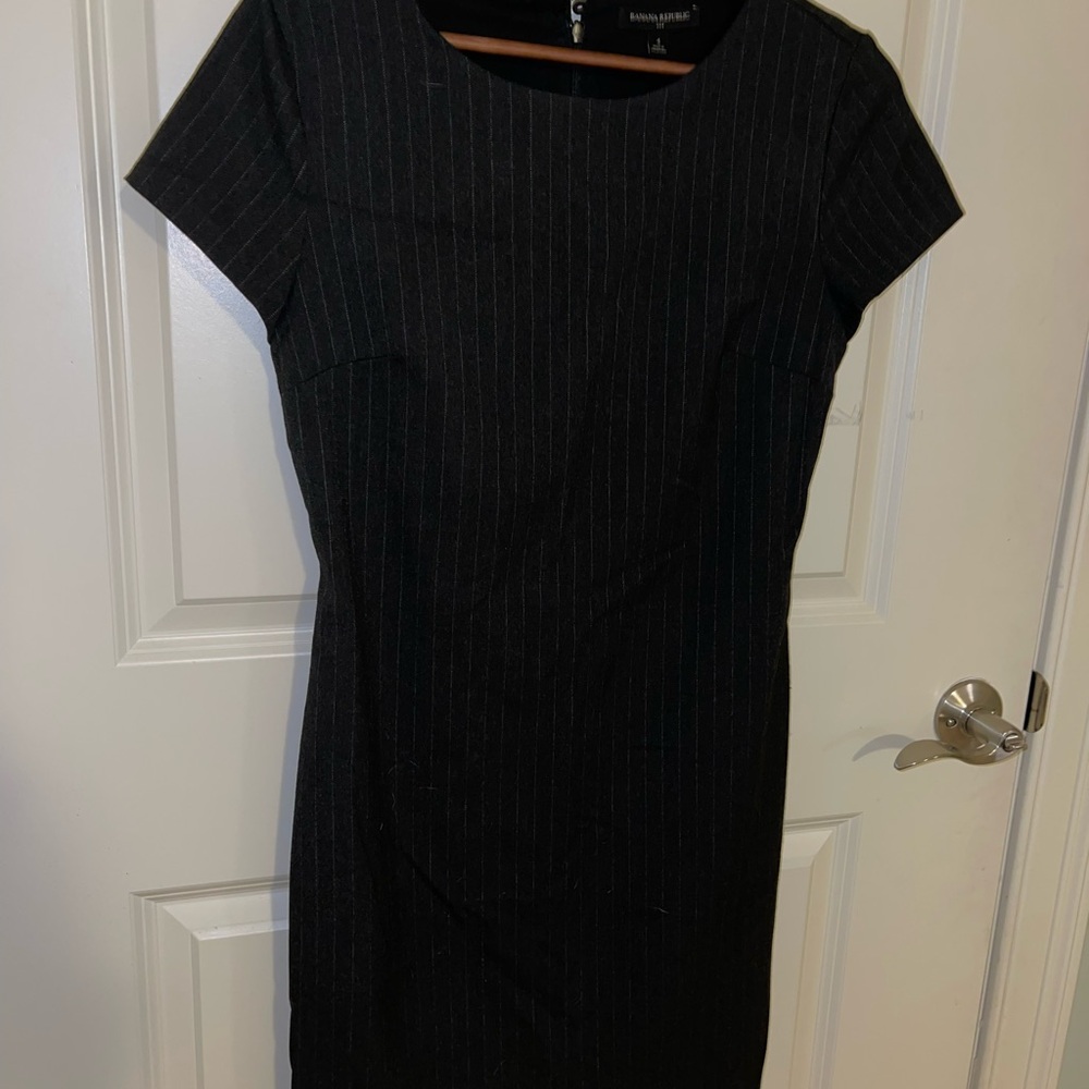 Banana Republic Black Pinstripe Mini Dress